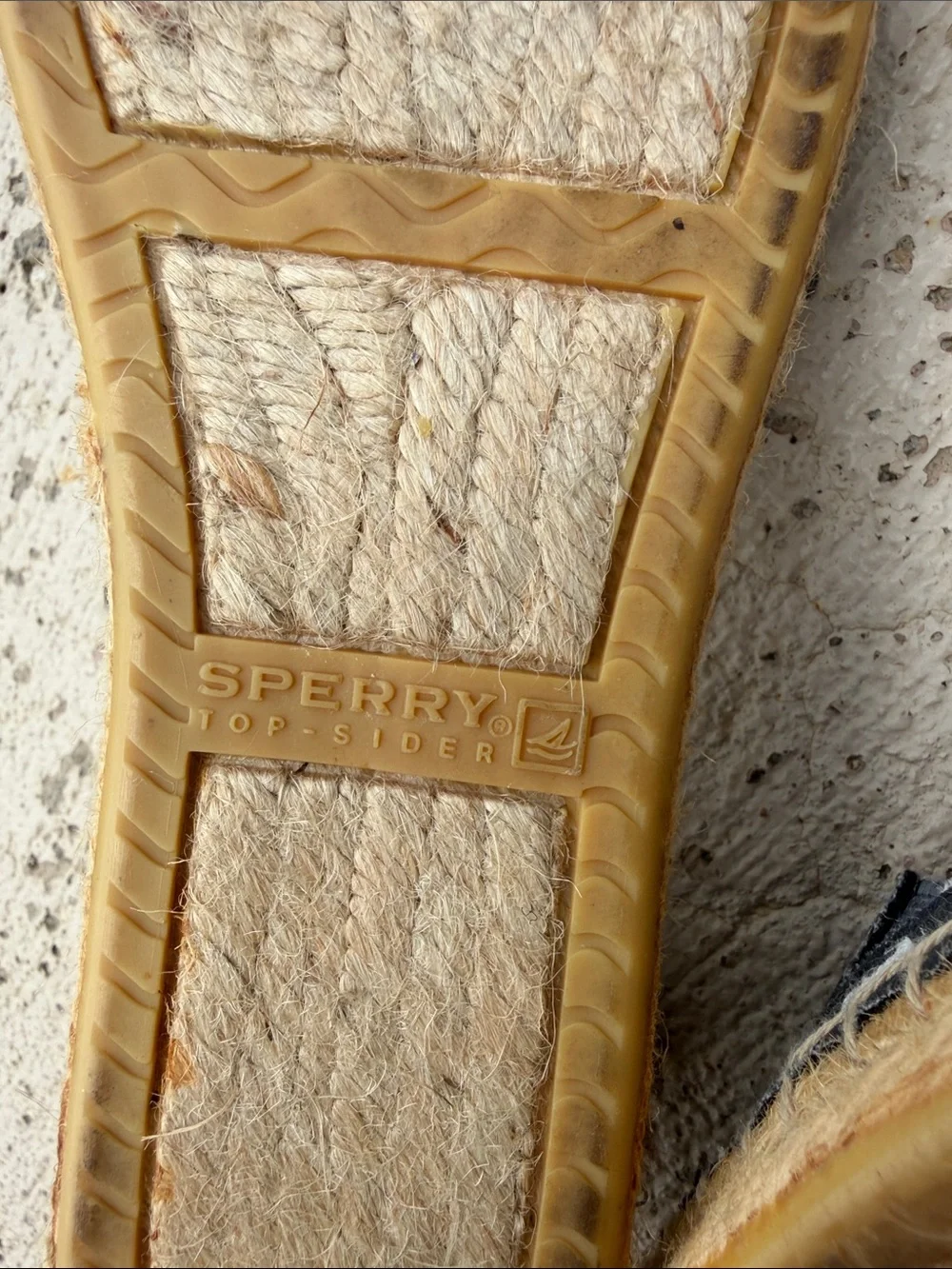Sperry Black Anchor Print Espadrille Wedges with Red Stripe Ankle Strap - Picture 11 of 12